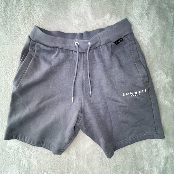 Sonneti London Men's Gray Sweat Shorts Waist 26" Size SMALL Pockets Fleece NOTE - Picture 1 of 10